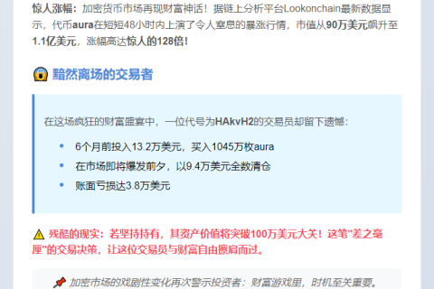 "交易员错割Aura痛失百万"