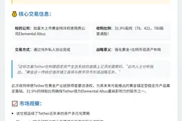 Tether入股Elemental Altus