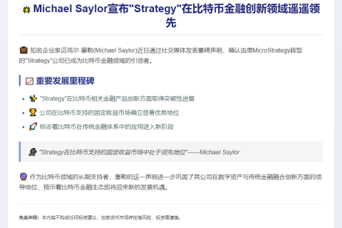 Michael Saylor引领比特币固定收益市场战略