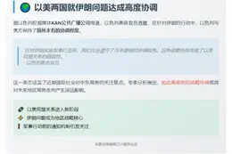以官员：以美完全协调对伊政策