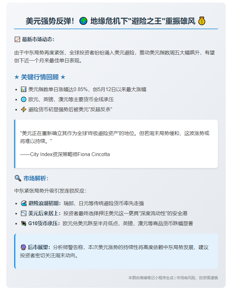美元或迎月内最大日涨幅