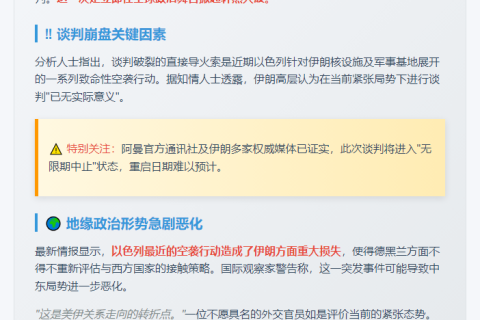 美伊核谈无限期中止