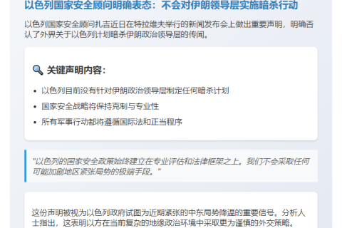 以官员：无意暗杀伊朗高层