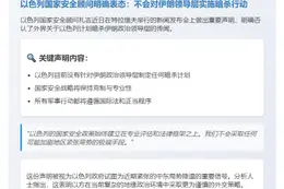 以官员：无意暗杀伊朗高层