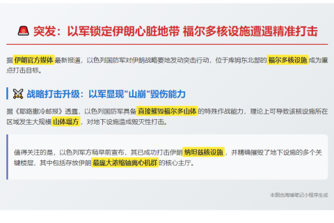 以军瞄准伊朗福尔多核设施