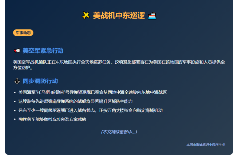 美战机中东巡逻