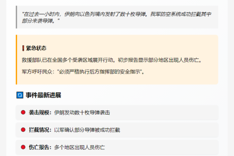以军拦截伊朗发射导弹