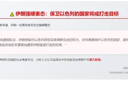 伊朗警告：护以军必遭打击