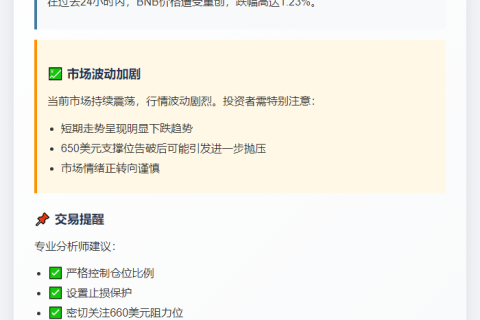 BNB跌破650美元