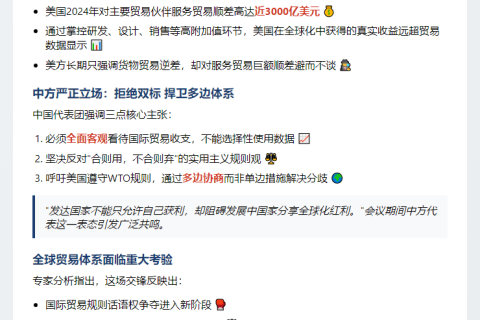 美"对等关税"片面误导 忽视服务贸易顺差