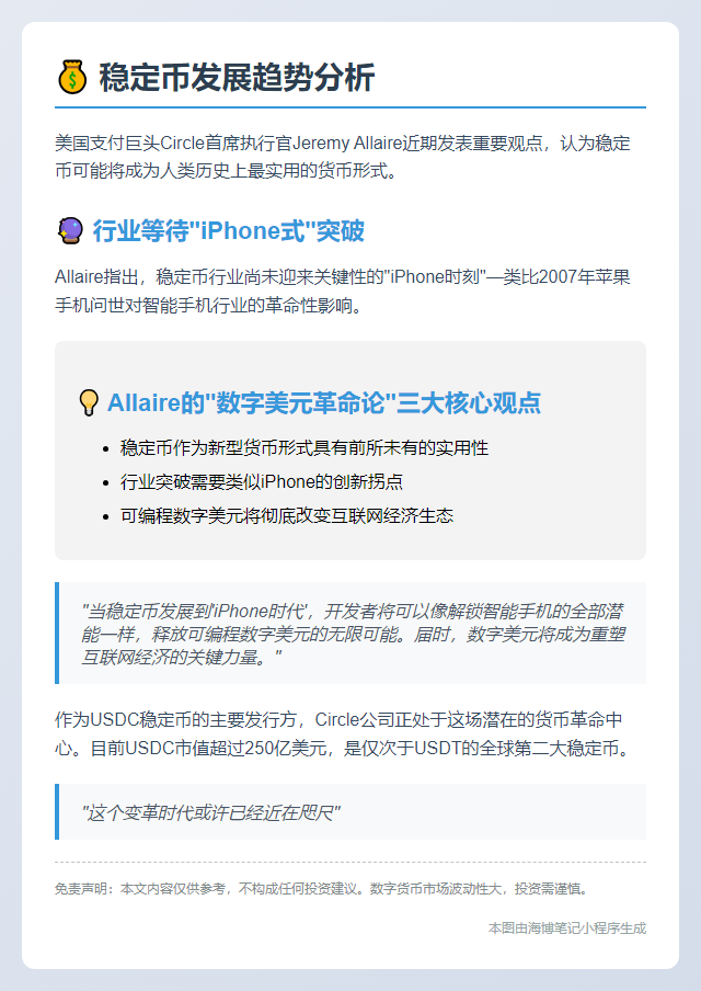 CEO称稳定币最实用但