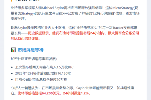Michael Saylor再次发布比特币持仓数据