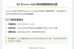Binance新规：Alpha代币交易不积分