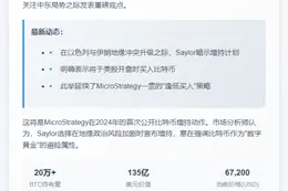 Saylor: 以伊冲突将增持比特币