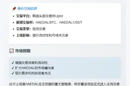 Upbit上线HAEDAL/BTC和USDT交易对