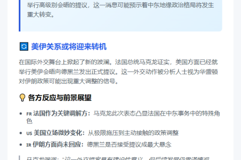 马克龙：美提议与伊朗会晤