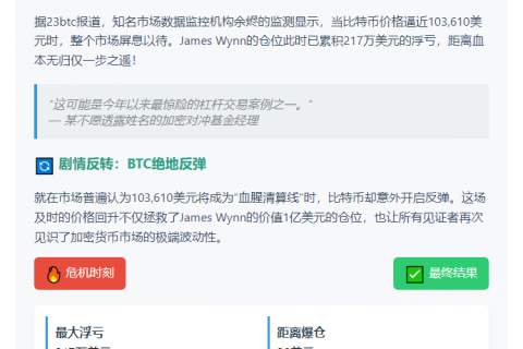 高杠杆玩家 James Wynn 217 万美元浮亏回本