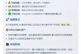 OSL集团斥资1500万美元收购Evergreen Crest股份