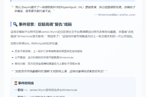 Wintermute回应James Wynn：优秀HL营销