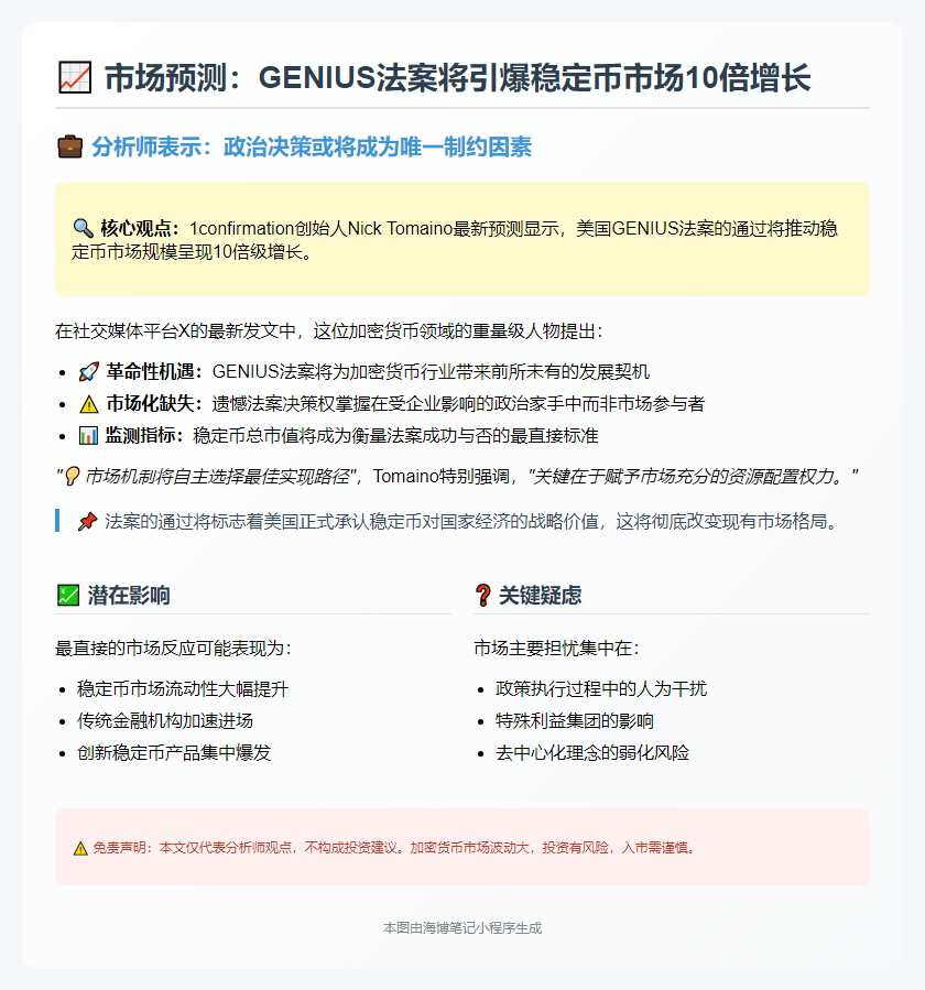 GENIUS法案或使稳定币市值激增10倍