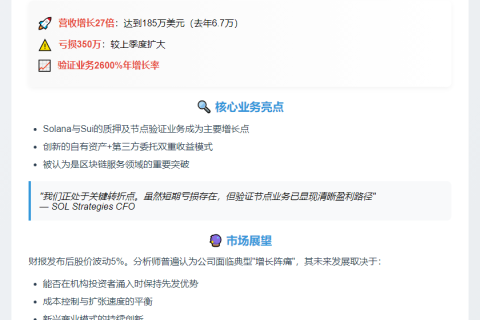 SOL Strategies Q2亏损350万美元