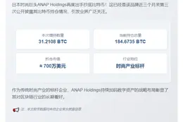 日本ANAP增持31枚BTC