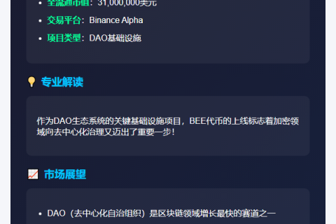 "Binance Alpha上线DAOBase (BEE)"