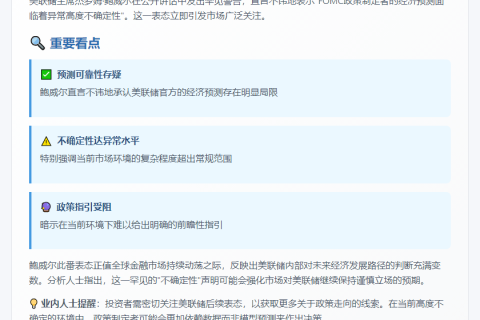 鲍威尔：FOMC预测存不确定性