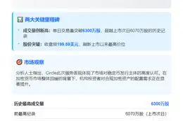 Circle美股成交量破6300万创纪录