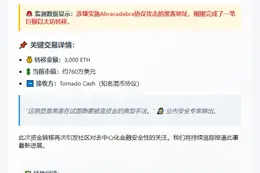 黑客转移3000枚ETH至Tornado Cash