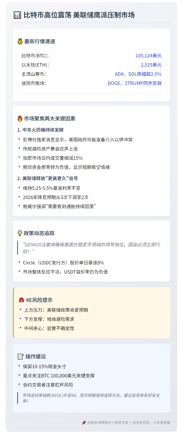 比特币高位震荡 美联储鹰派压制市场