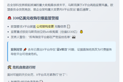 欧盟或调查X平台合规问题