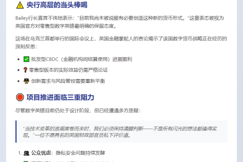 央行行长质疑数字英镑可行性
