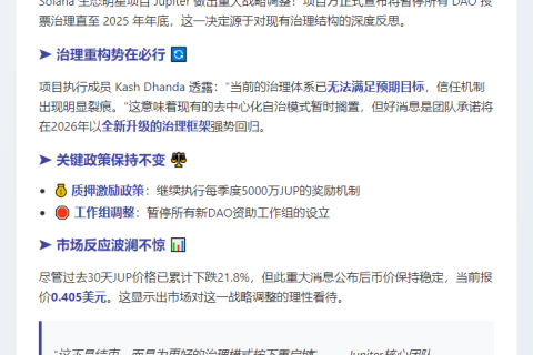 Jupiter 暂停 DAO 投票至 2025