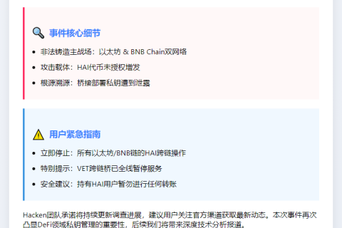 Hacken调查安全事件，VET桥接暂停