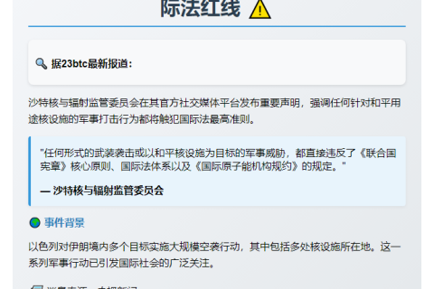 沙特谴责袭击核设施违反国际法