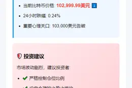 比特币失守10.3万美元