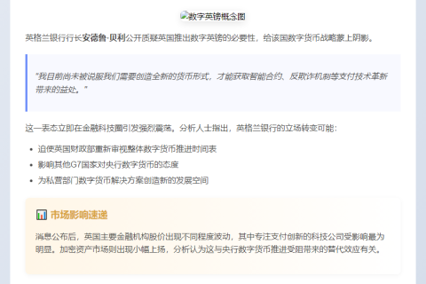 英行长质疑数字英镑必要性