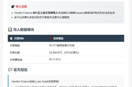 "ZachXBT：Garden Finance助洗Bybit黑客资金"