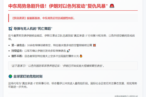 以军：伊朗发动“报复袭击”