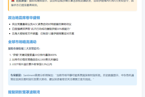 "美军炸伊朗比特币依旧稳"