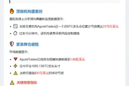 "AguilaTrades月亏3172万 BTC多单重创"