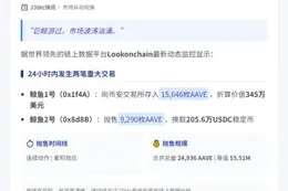 两鲸15小时抛售2.5万AAVE，套现551万美元