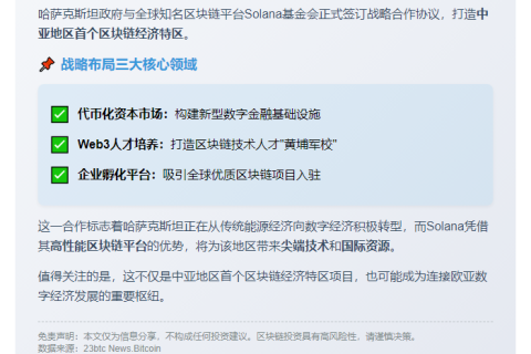 哈萨克斯坦携手Solana共建区块链经济区