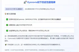 Eyenovia融资5000万私募购入百万HYPE