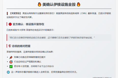 双击查看原图
美确认伊核设施全毁