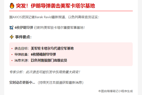 伊朗导弹袭击美军卡塔尔基地