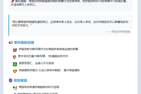 特朗普致谢伊朗预警报复