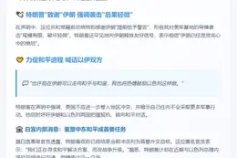 特朗普呼吁伊朗停战
