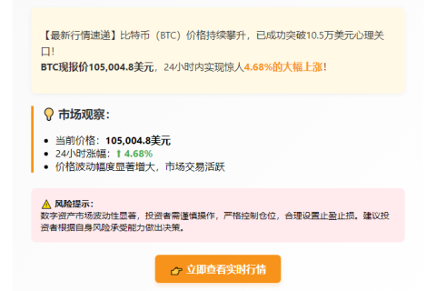比特币突破10.5万美元